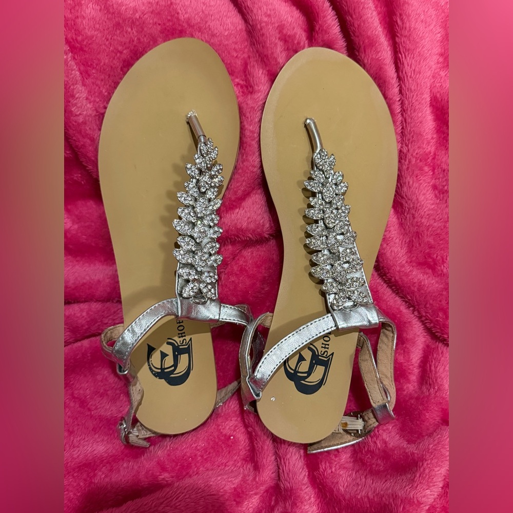 Silver Embellished Sandals